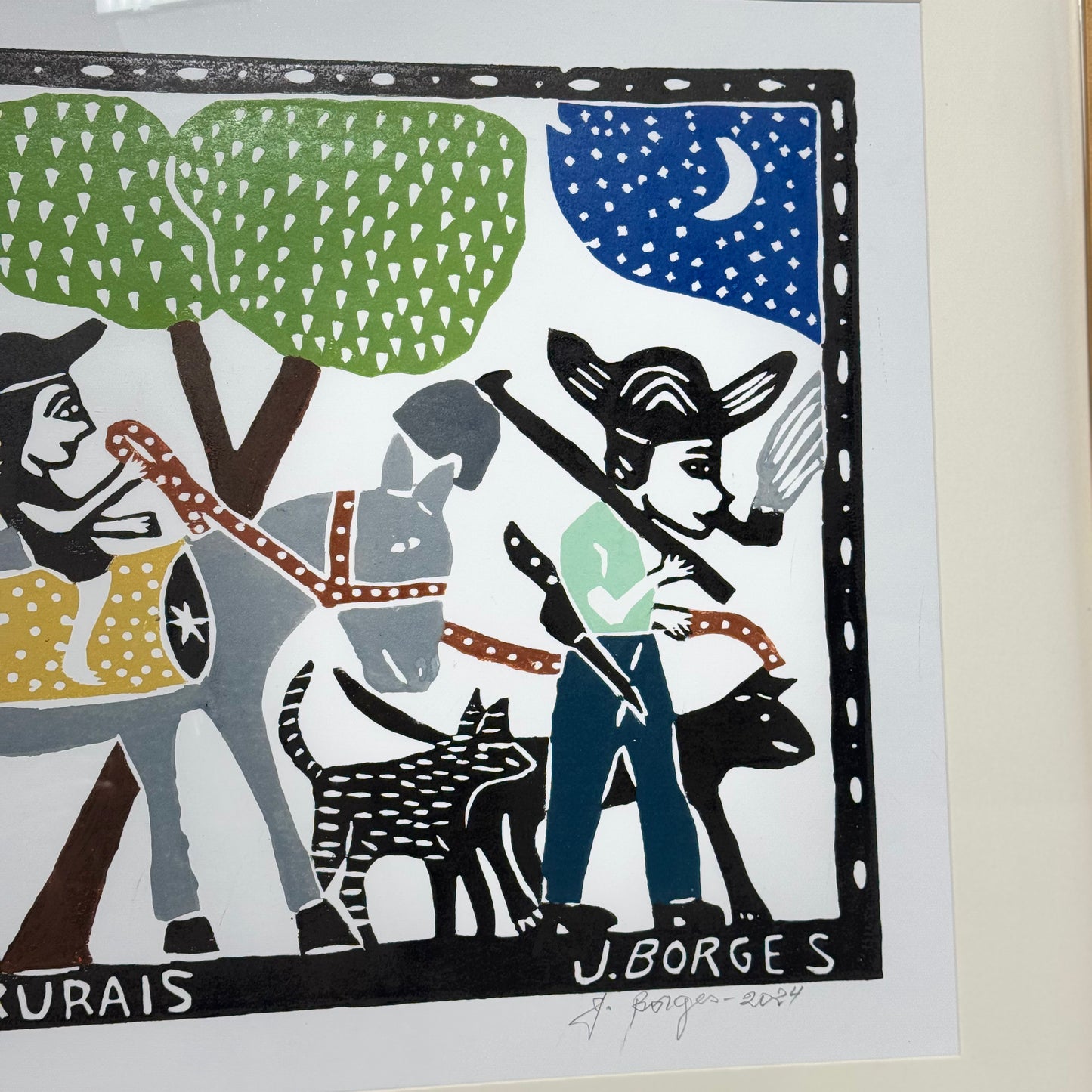 Xilografía J. Borges Trabajadores rurales
