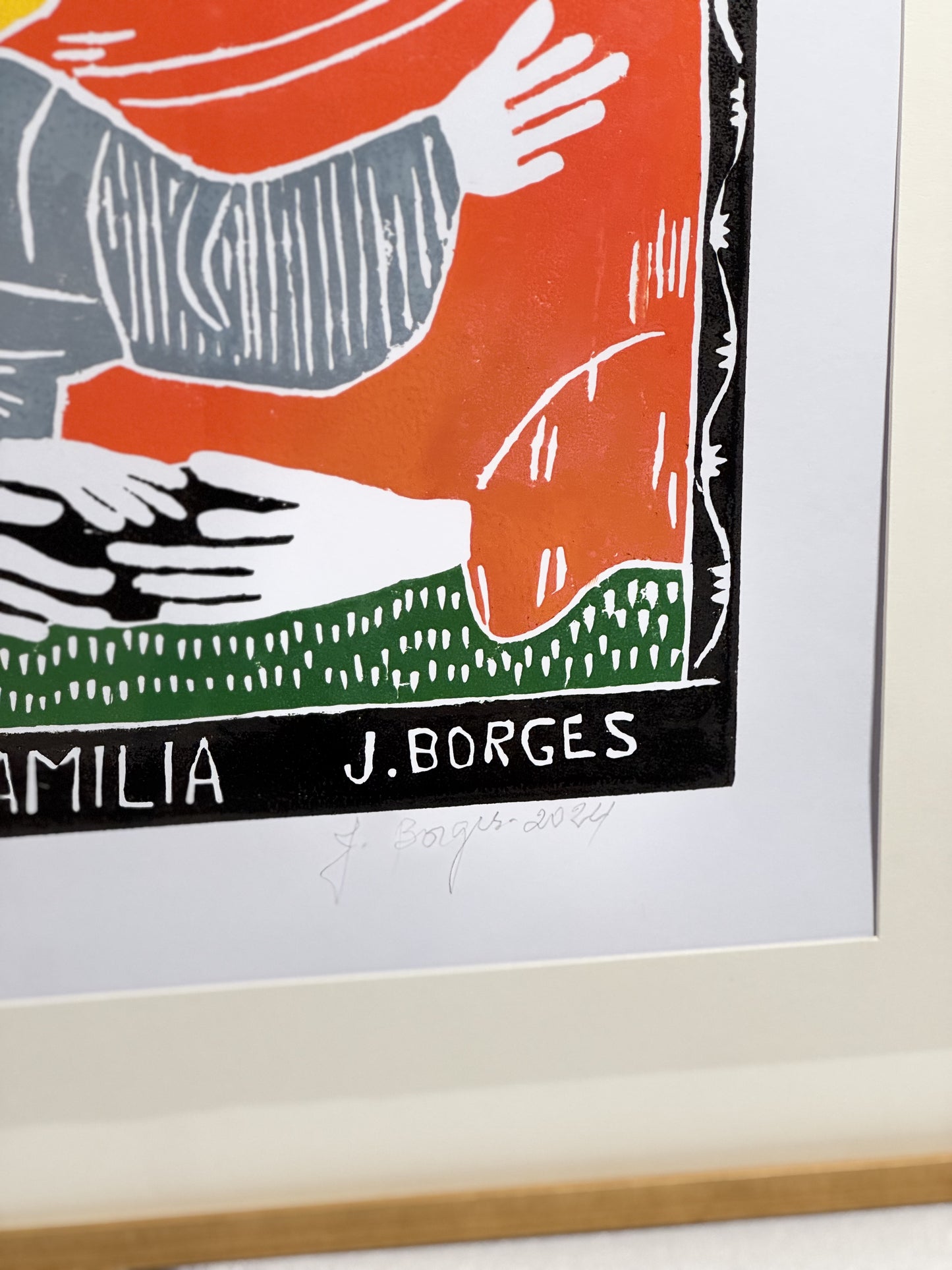 Xilografía J. Borges Sagrada Familia