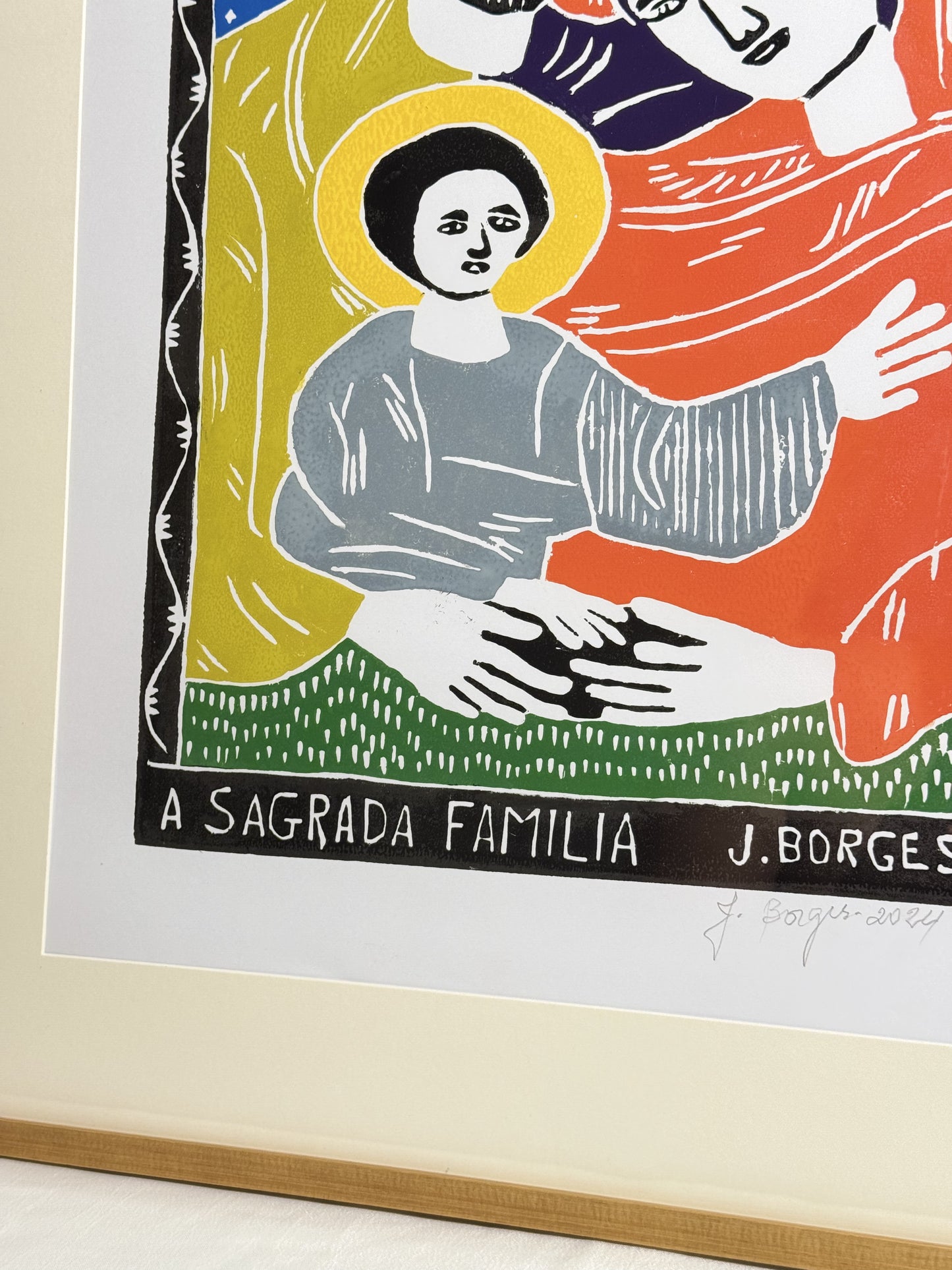 Xilografía J. Borges Sagrada Familia