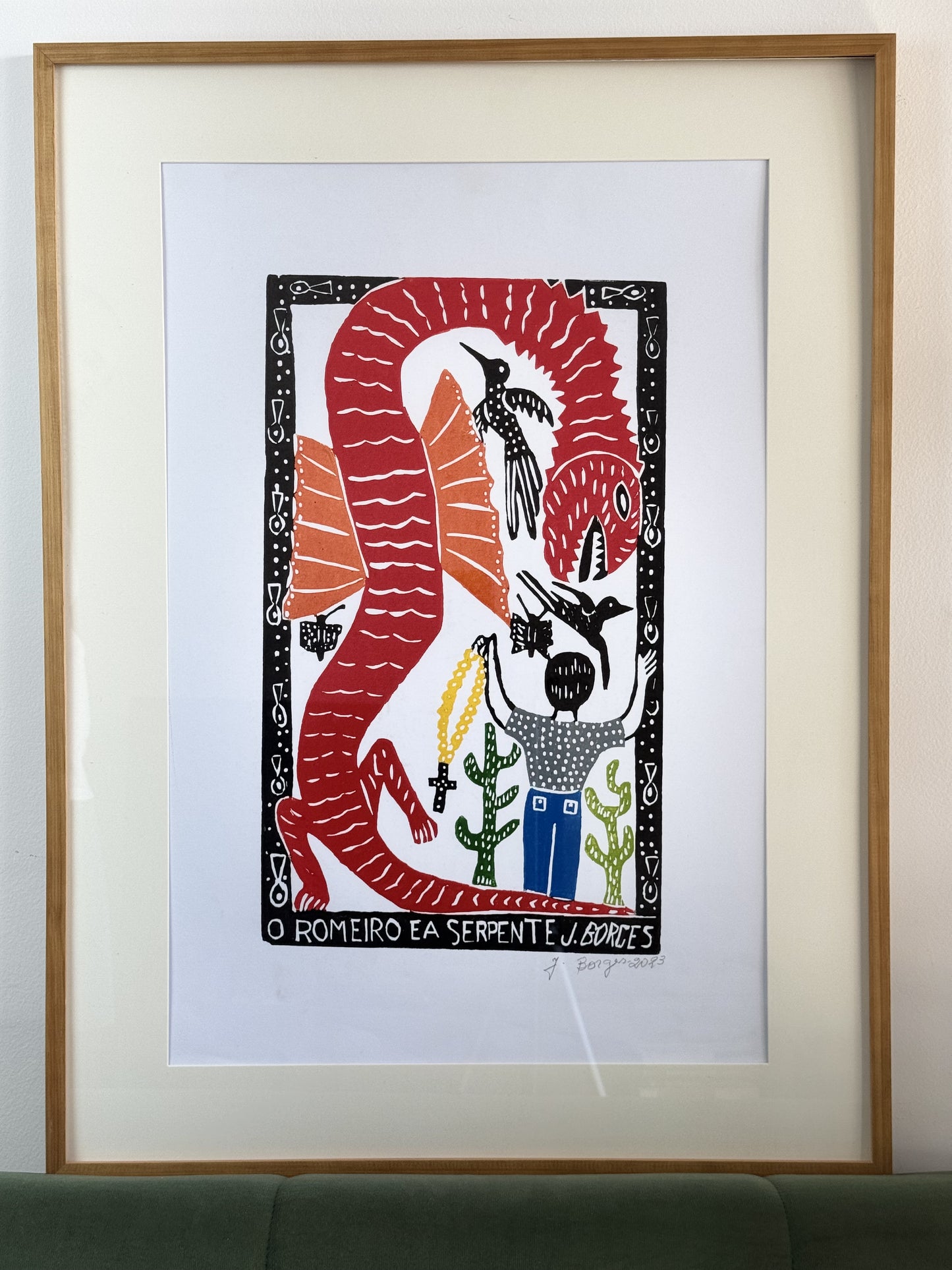 Xilografía J. Borges El peregrino y la serpiente