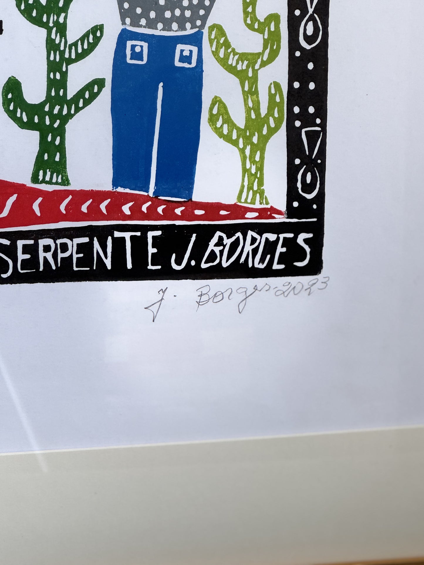 Xilografía J. Borges El peregrino y la serpiente