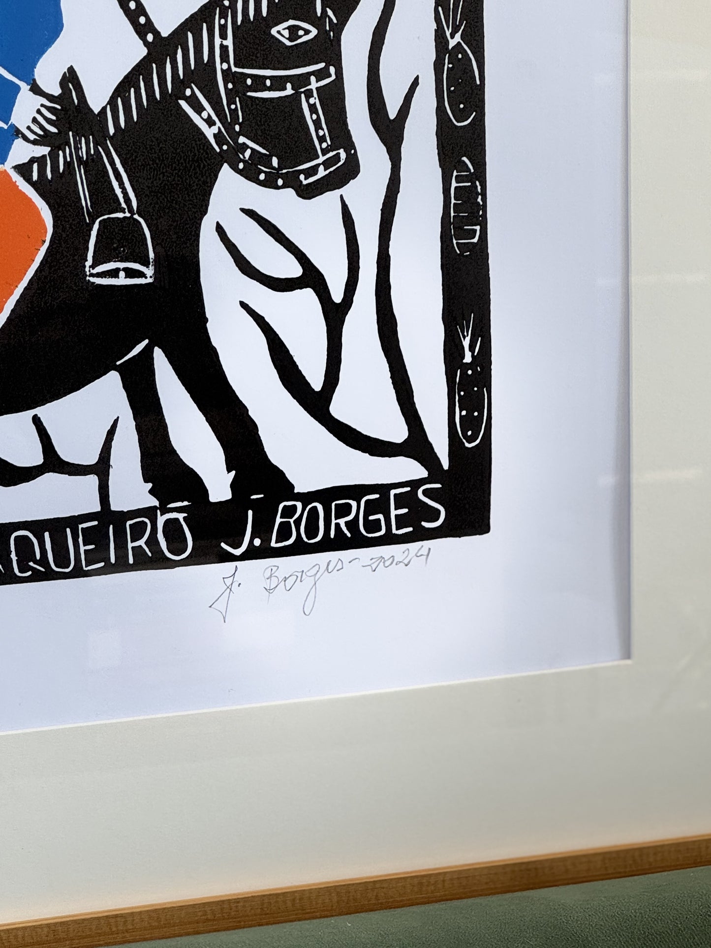 Xilografía J. Borges El coraje del vaquero