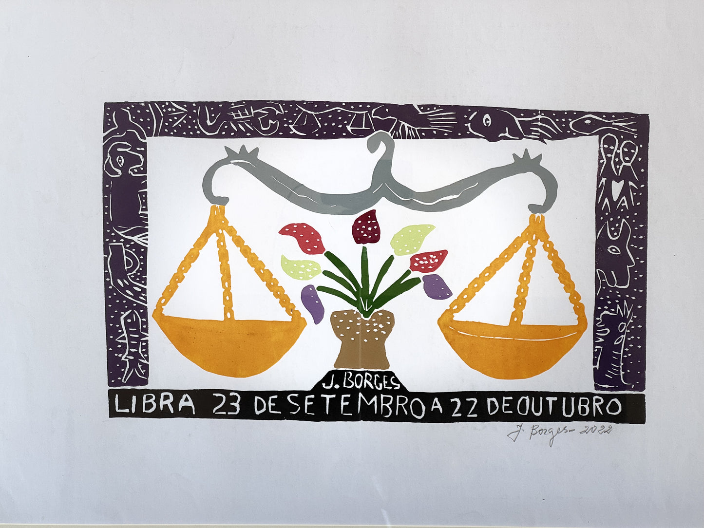 Grabado en madera J. Borges Libra