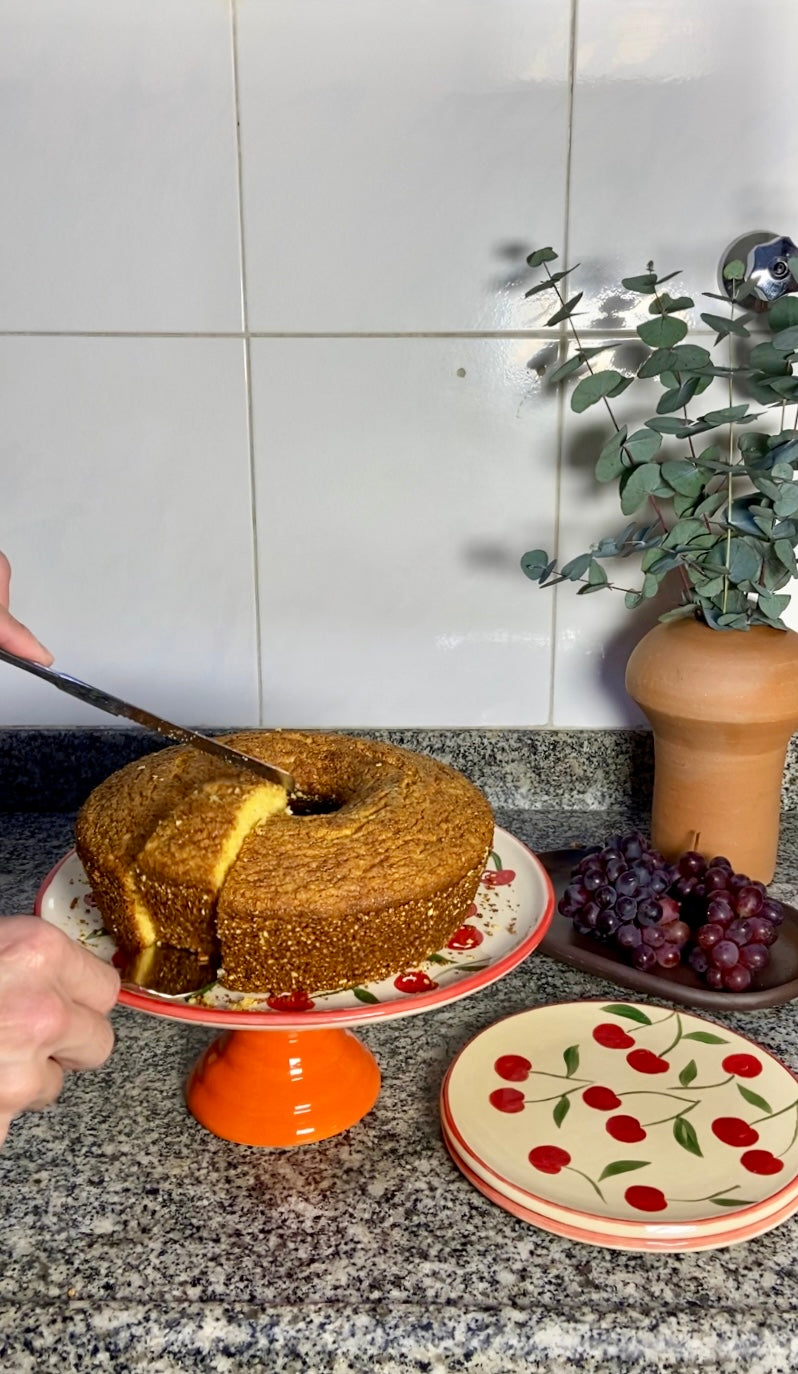 Plato de postre de cerezas