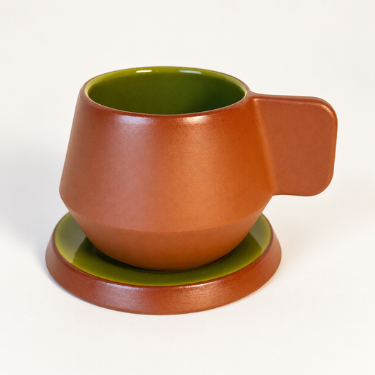 Xícara com pires verde - 250ml