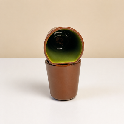 Conjunto 2 Copinhos de Espresso 78 ml Terracota e Verde