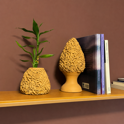 Pinha Terracota com Flores