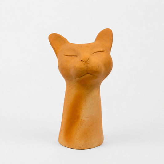 Vaso Felino Alongado Terracota Natural