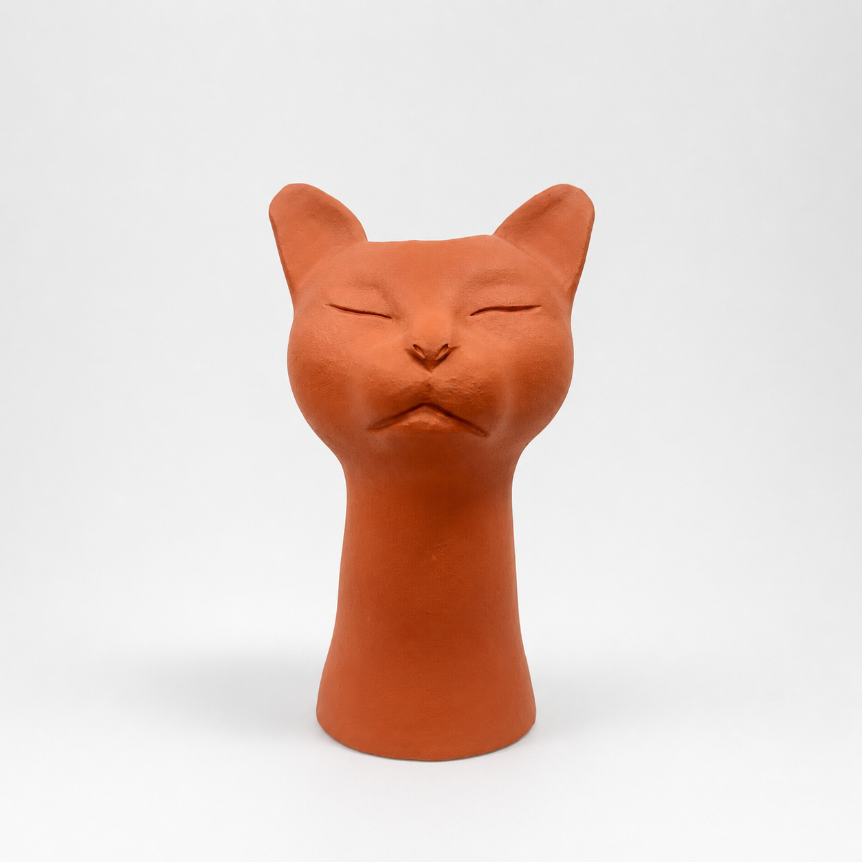 Vaso Felino Alongado Marrom