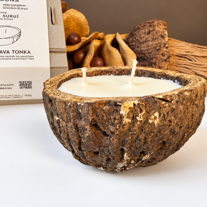 Vela Aromática de Cumaru em Ouriço de Castanha-do-Brasil 180 g