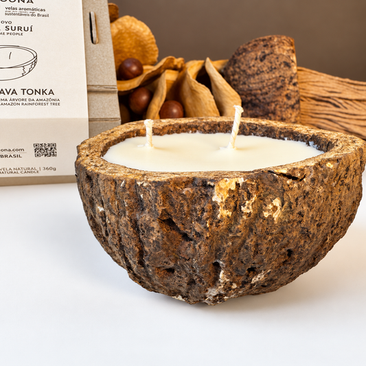 Vela Aromática de Cumaru em Ouriço de Castanha-do-Brasil 180 g