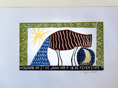 Woodcut J. Borges Aquarium