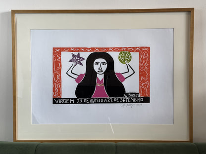 Woodcut J. Borges Virgin