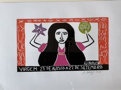 Woodcut J. Borges Virgin