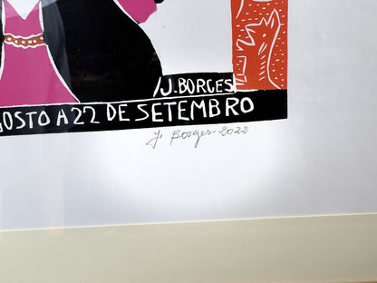 Woodcut J. Borges Virgin