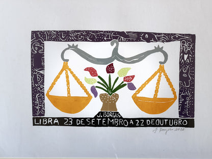 Grabado en madera J. Borges Libra