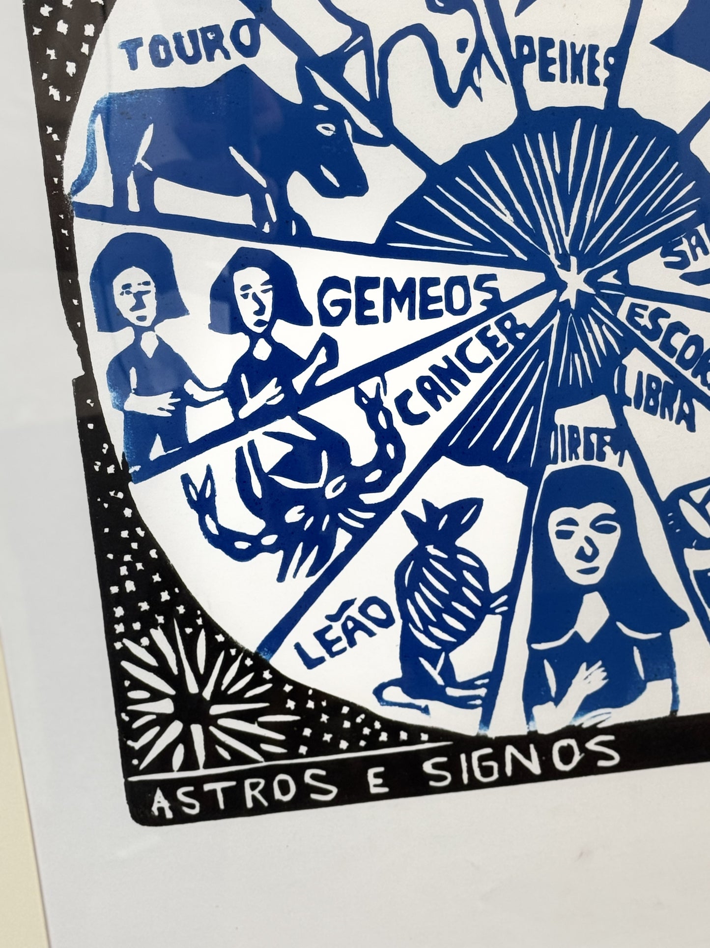 Xilografía J. Borges Estrellas y signos