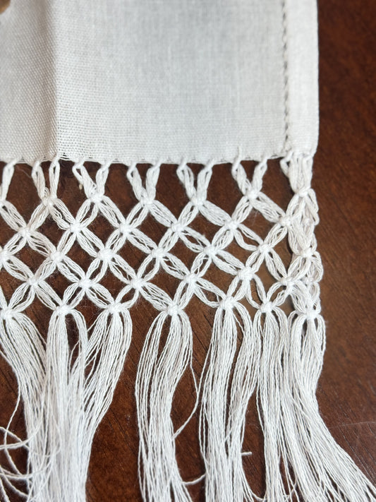 Toalha de Lavabo Passira com Macramê Bordado Branco