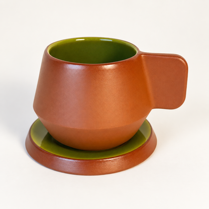 Xícara com pires verde - 250ml