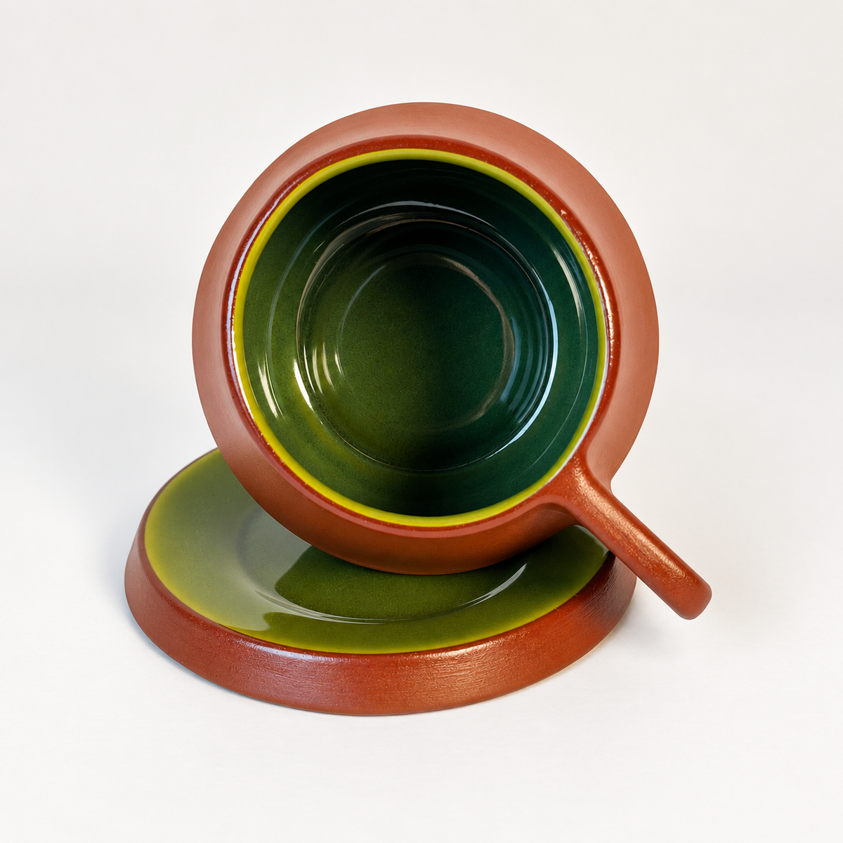 Xícara com pires verde - 250ml