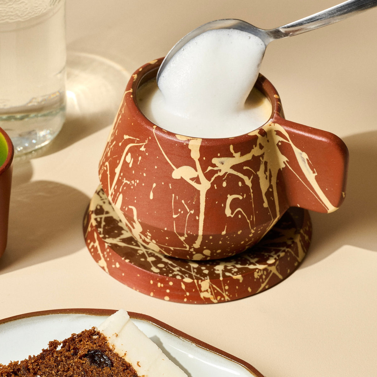 Xícara Respingada com Pires - 250ml