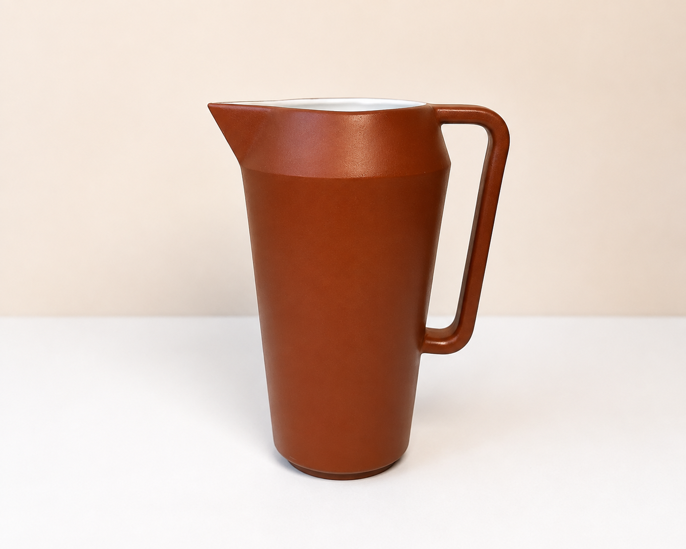Jarra Chanfro 1 L Terracota e Branco