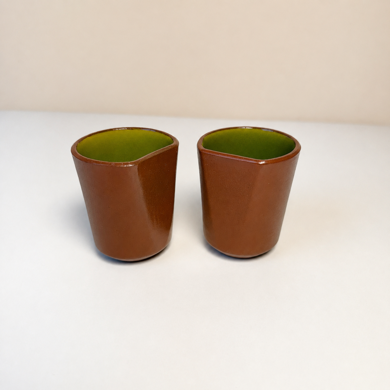 Conjunto 2 Copinhos de Espresso 78 ml Terracota e Verde