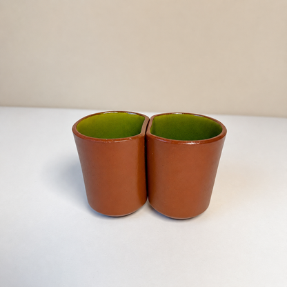 Conjunto 2 Copinhos de Espresso 78 ml Terracota e Verde
