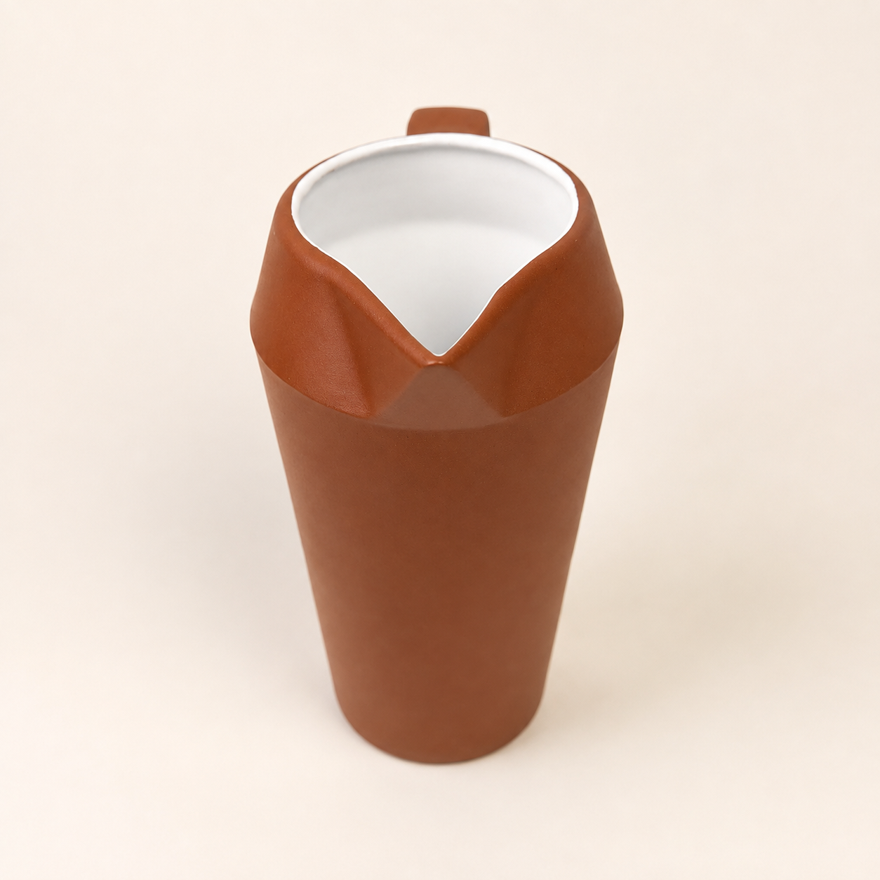 Jarra Chanfro 1 L Terracota e Branco